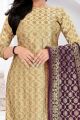 Beige Banarasi Silk Salwar Suit (NWS-6417)