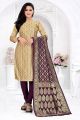 Beige Banarasi Silk Salwar Suit (NWS-6417)