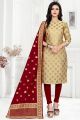 Beige Banarasi Silk Womens Salwar Suit (NWS-6345)