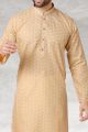 Beige Cotton Mens Kurta Pajama (NMK-5669)