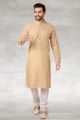 Beige Cotton Mens Kurta Pajama (NMK-5669)