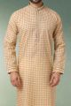 Beige Cotton Mens Kurta Pajama (NMK-5762)