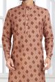 Beige Cotton Printed Kurta Pajama (NMK-5715)