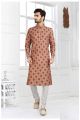 Beige Cotton Printed Kurta Pajama (NMK-5715)