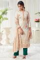 Beige Cotton Salwar Kameez (NWS-5810)