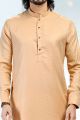 Beige Fancy Silk Kurta Pajama (NMK-6749)