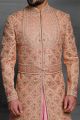 Beige Jaquard Mens Sherwani (NMK-5432 )