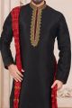 Black Art Banarasi Silk Casual Kurta Pajama (NMK-3992)