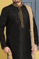 Black Art Banarasi Silk Kurta Pajama (NMK-3680)