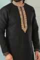 Black Art Banarasi Silk Kurta Pajama (NMK-5042)