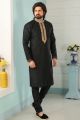 Black Art Banarasi Silk Kurta Pajama (NMK-5042)