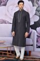 Black Art Banarasi Silk Kurta Pajama(NMK-4631)