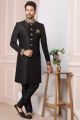 Black Art Banarasi Silk Mens Indo Western (NMK-5976)