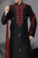 Black Art Dupion Designer Kurta Pajama (NMK-2184)