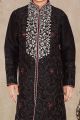 Black Art Dupion Kids Sherwani (NKK-473)