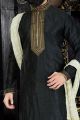 Black Art Dupion Kurta(NMK-3381)