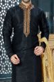 Black Art Dupion Regular Kurta Pajama (NMK-3831)