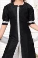 Black Art Silk Girls Salwar Kameez (NFG-229)