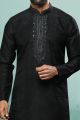 Black Art Silk Kurta Pajama (NMK-6421)