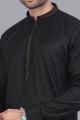 Black Art Silk Mens Kurta Pajama (NMK-7514)