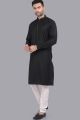 Black Art Silk Mens Kurta Pajama (NMK-7514)