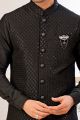 Black Art Silk Nehru Jacket (NMK-7992)