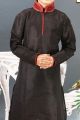 Black Art Silk Regular Kurta Pajama (NKK-334)