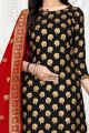 Black Banarasi Silk Salwar Suit (NWS-6346)