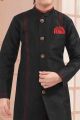 Black Banglori Silk Boys Kurta Pyjama (NKK-672)