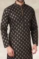 Black Cotton Kurta Pajama (NMK-5664)