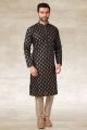 Black Cotton Kurta Pajama (NMK-5664)