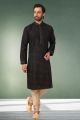 Black Cotton Kurta Pajama (NMK-5761)