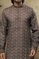 Black Cotton Mens Kurta Pajama (NMK-6122)