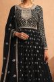 Black Faux Georgette Anarkali Salwar Suit (NWS-6999)