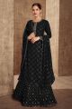 Black Faux Georgette Plazzo Salwar Suit (NWS-7008)