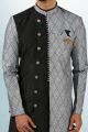 Black, Grey Art Silk Indo Western (NMK-5831)