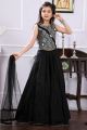 Black, Grey Brocade Girls Lehenga Choli (NFG-156)