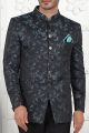 Black Imported Jaquard Silk Indo Western (NMK-7218)