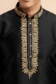 Black Jaquard Art Silk Kurta Pajama (NMK-7928)