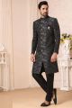 Black Jaquard Indowestern (NMK-5153)