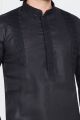 Black Linen Cotton Kurta Pajama (NMK-7582)