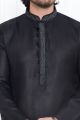 Black Linen Cotton Kurta Pajama (NMK-7596)