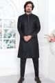 Black Linen Cotton Kurta Pajama (NMK-7596)