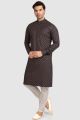 Black, Peach Cotton Printed Kurta Pajama (NMK-5732)