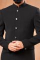 Black Synthetic Bandhgala Jodhpuri (NMK-7227)