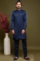 Blue Art Banarasi Silk Casual Kurta Pajama (NMK-7070)