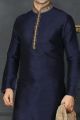 Blue Art Banarasi Silk Designer Kurtas for Men (NMK-3675)