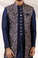 Blue Art Banarasi Silk Indo Western (NMK-5798)