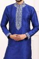 Blue Art Banarasi Silk Mens Kurta Pajama (NMK-7019)