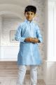 Blue Art Dupion Readymade Kurta Pajama (NKK-129)